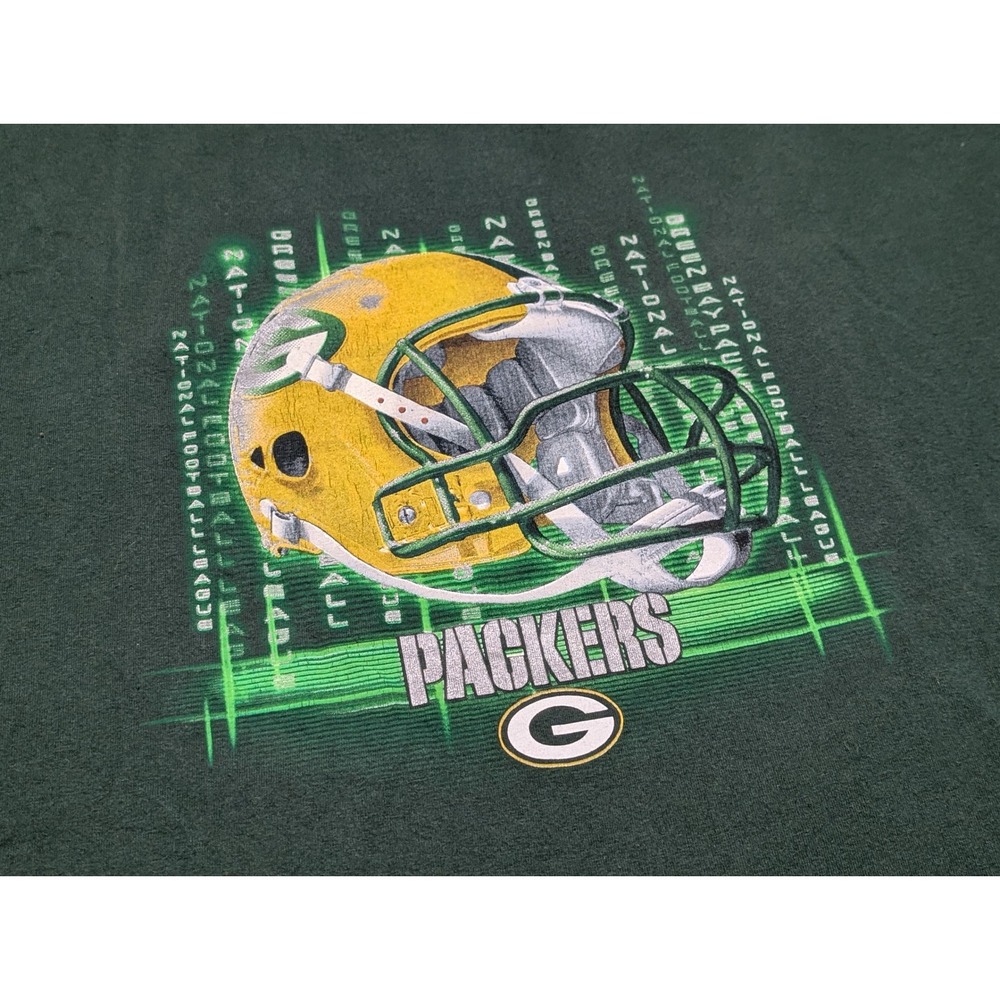 NFL‎ Team Apparel T-Shirt Mens XL Green Packers Helmet VTG Matrix Football Tee - Picture 2 of 7